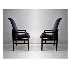 Vintage Henredon Purple Upholstered Dining Chairs, Set of 8