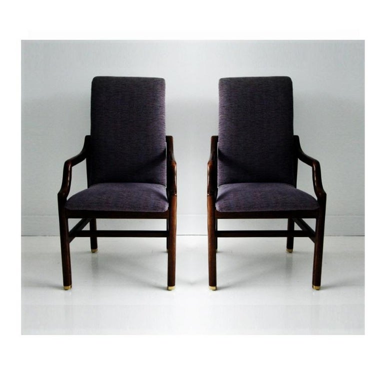 Vintage Henredon Purple Upholstered Dining Chairs, Set of 8 For Sale at