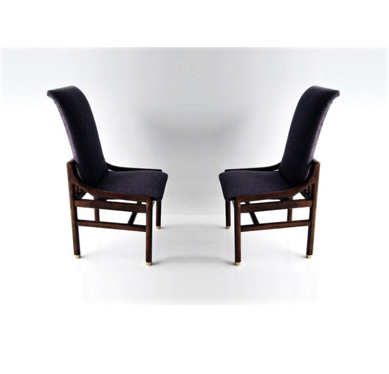 Vintage Henredon Purple Upholstered Dining Chairs, Set of 8 For Sale at