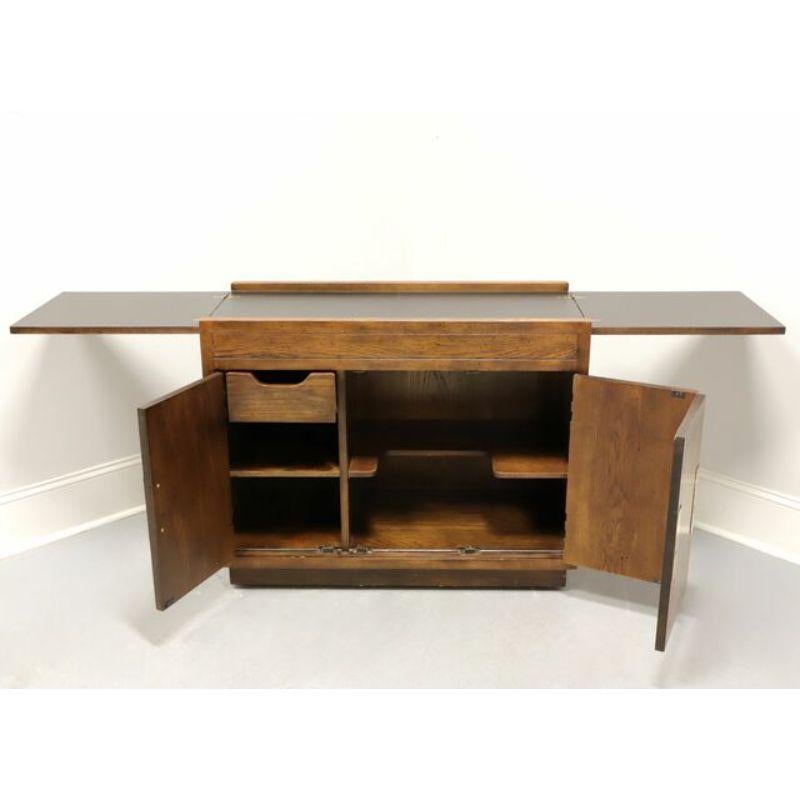 HENREDON Scene One Campaign Style Flip Top Server / Bar Cart on Wheels In Good Condition In Charlotte, NC