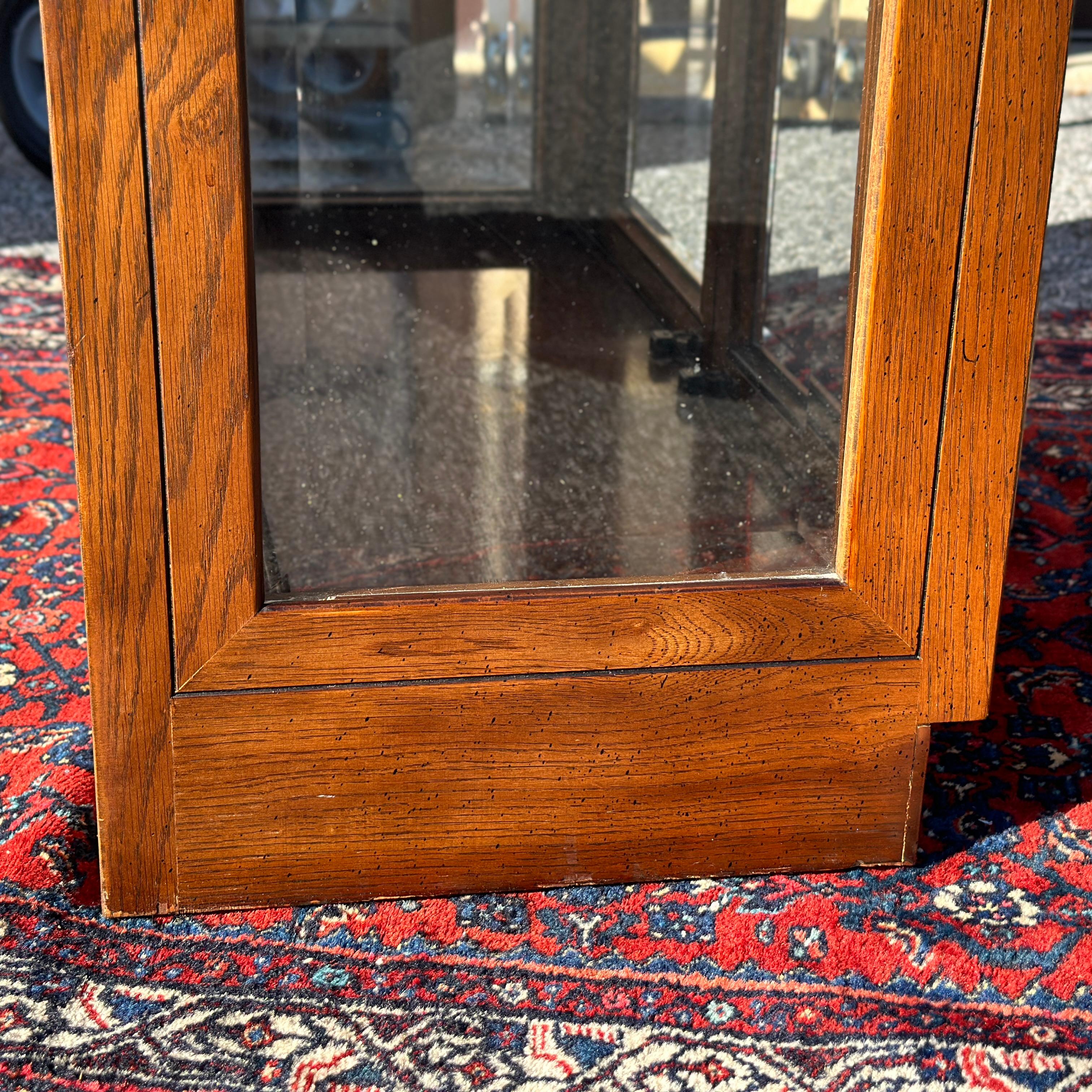 Vintage Henredon Scene One Campaign Style Lighted Curio Display Cabinet Bookcase 6