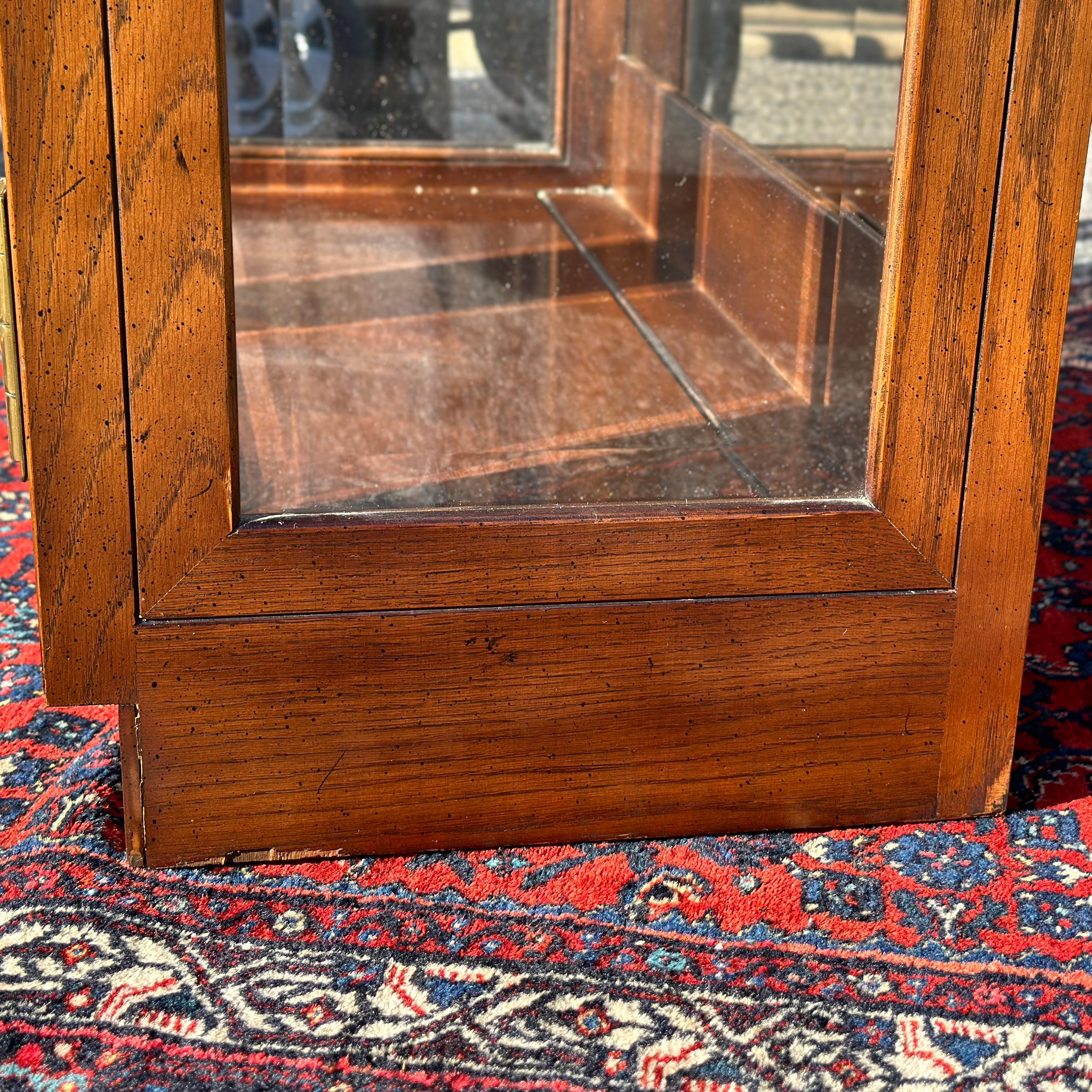 Vintage Henredon Scene One Campaign Style Lighted Curio Display Cabinet Bookcase 1