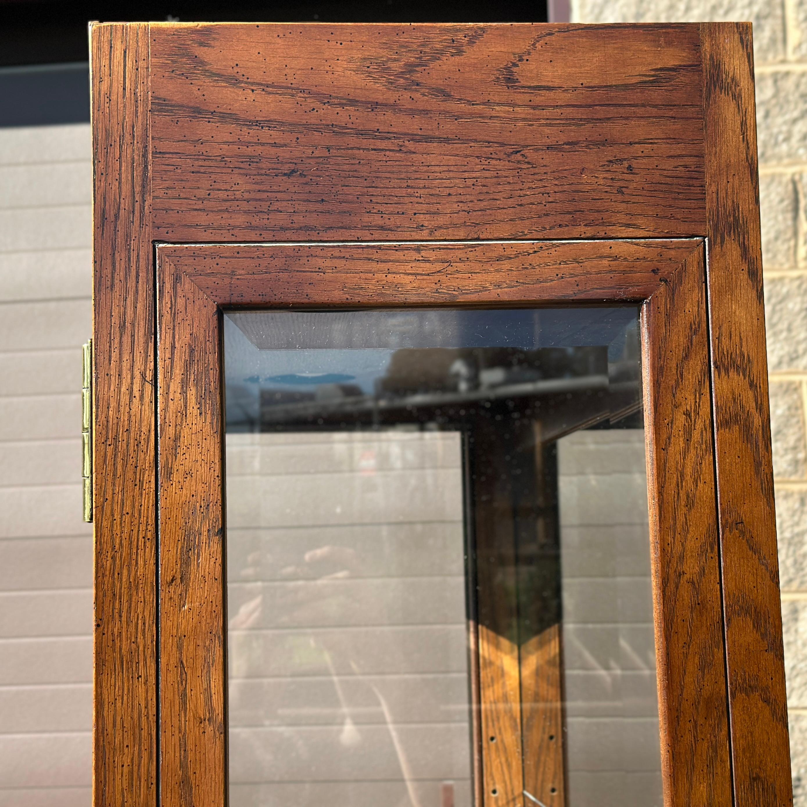 Vintage Henredon Scene One Campaign Style Lighted Curio Display Cabinet Bookcase 2