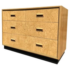 Vintage Henredon-Szene Zwei 2 Wurzelholz-Kommode, niedriger Kommodenschrank