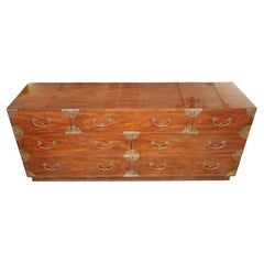 Vintage Henredon Tansu Asian Campaign Style Chest of Drawers Dresser