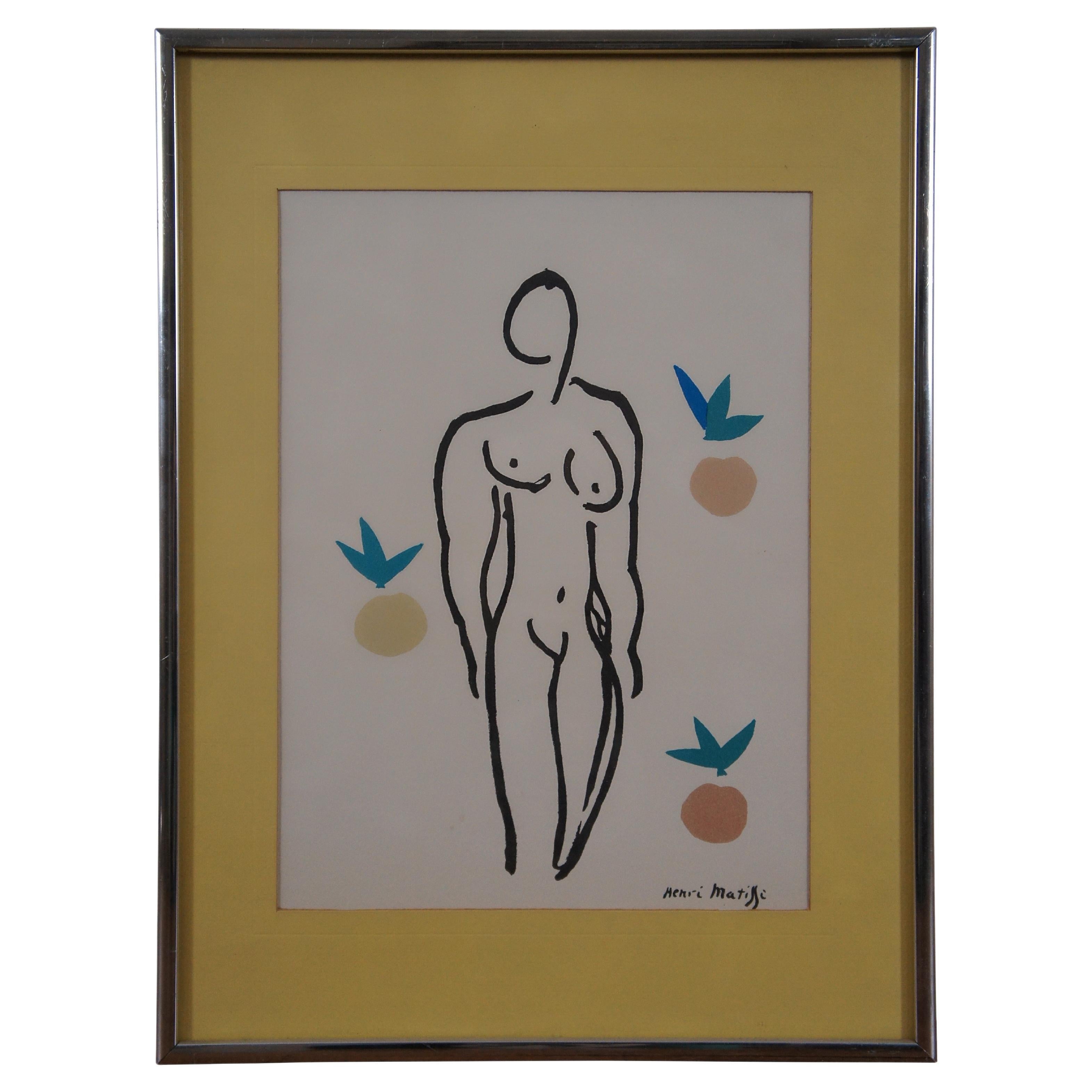 Vintage Henri Mattise Nude with Oranges Nu aux Oranges Lithograph Print 16"