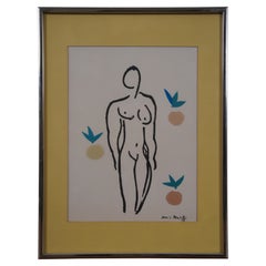 Vintage Henri Mattise Nude with Oranges Nu aux Oranges Lithograph Print 16"