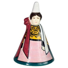 Vintage Henriot Quimper France Faience Girl Figurine Bell