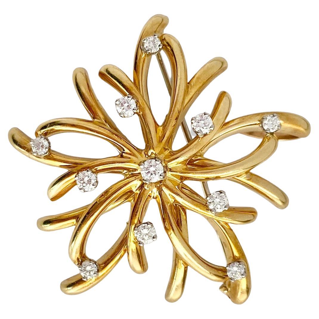 Henry Dandner Broche/pendentif vintage en or 18 carats et diamants en vente