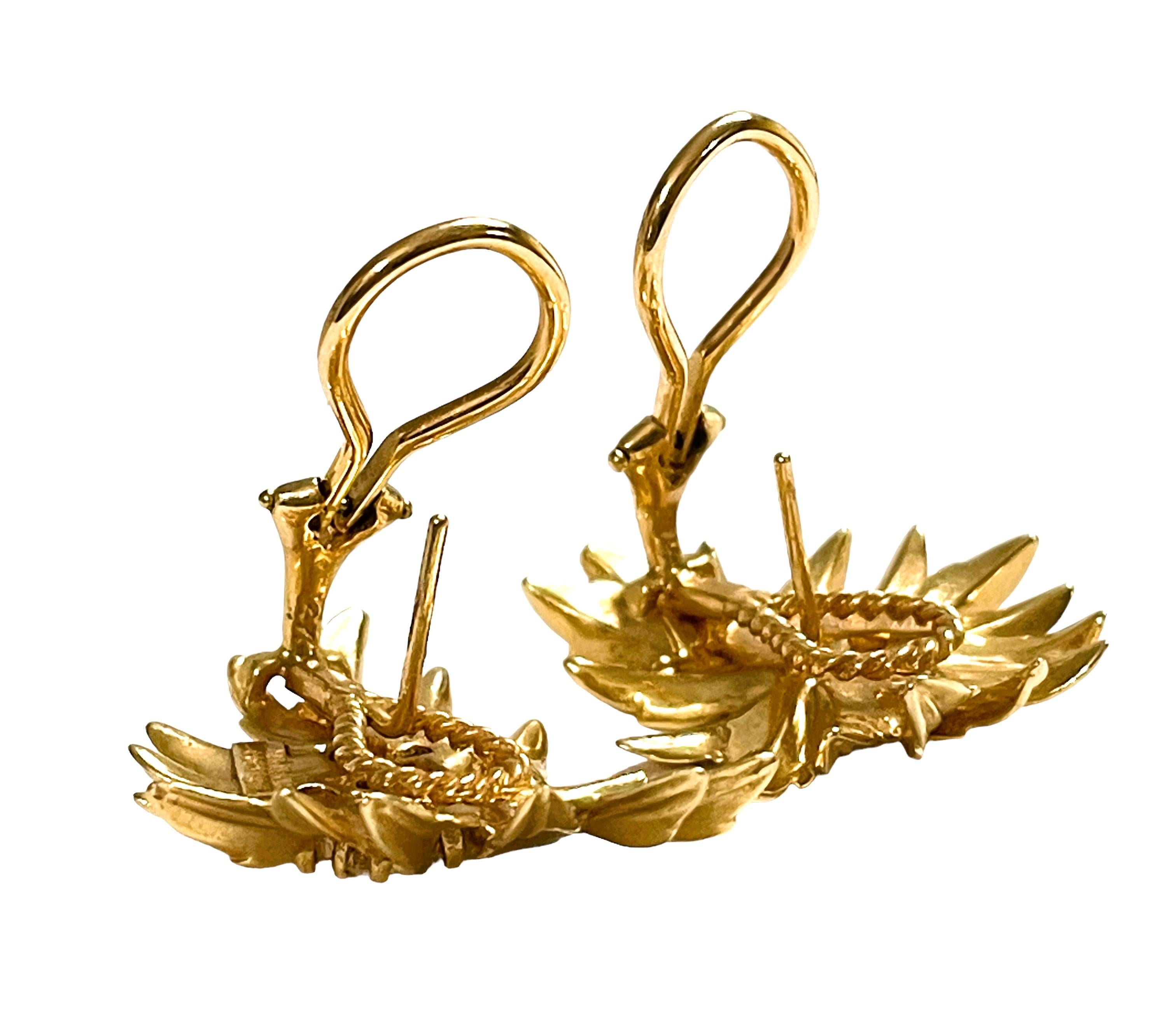 14k Gelbgold & Diamant-Ohrringe von Henry Dankner & Sons 6