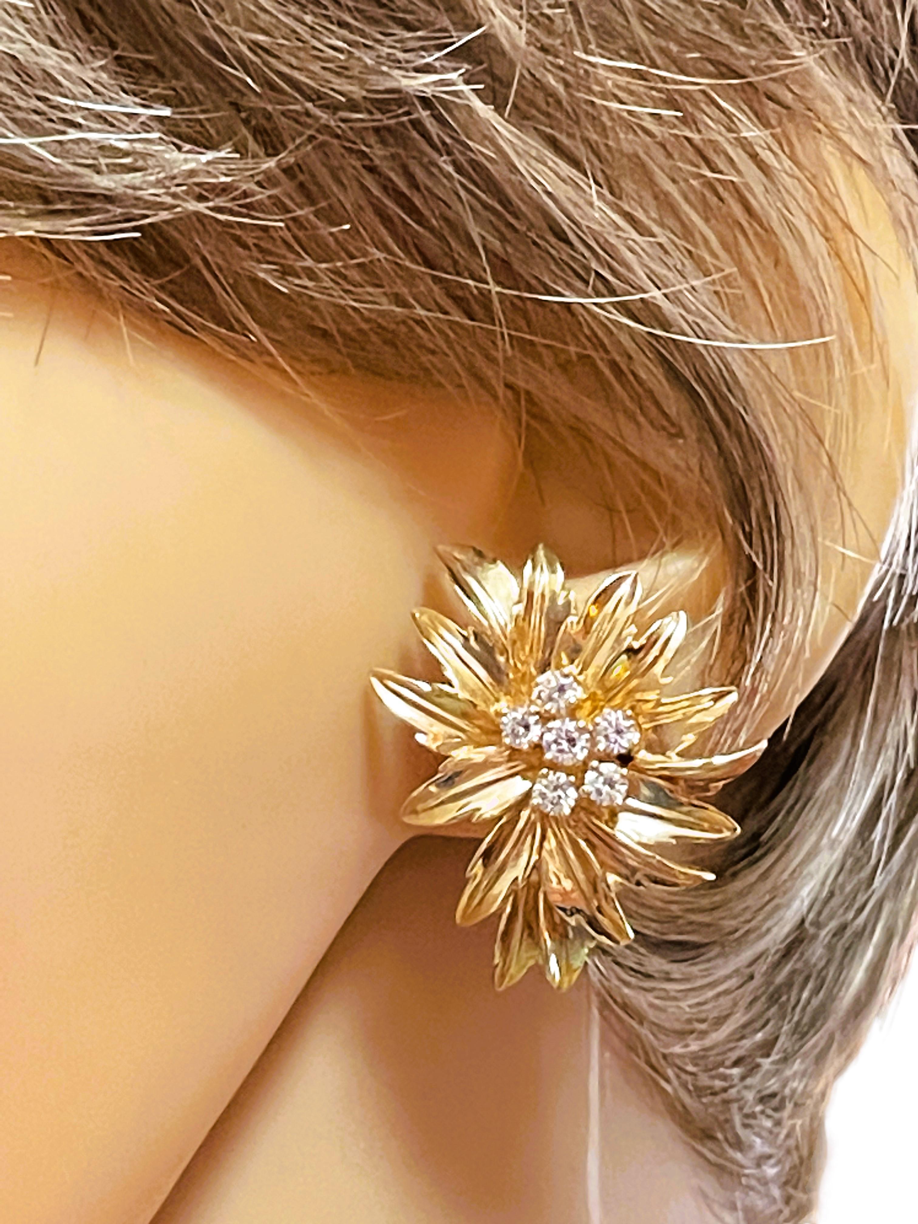 14k Gelbgold & Diamant-Ohrringe von Henry Dankner & Sons (Art déco)