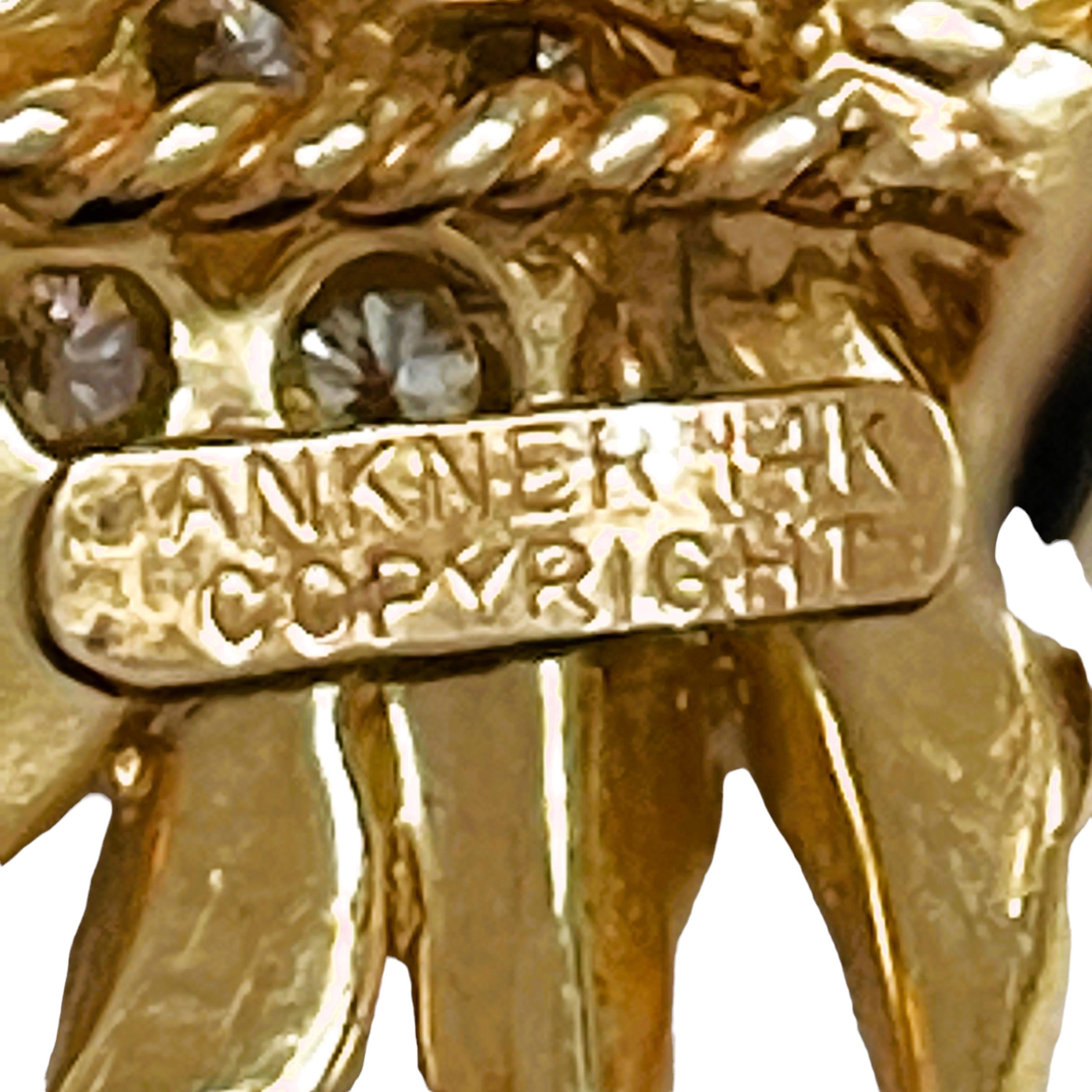 Vintage Henry Dankner & Sons 14k Yellow Gold & Diamond Earrings  2
