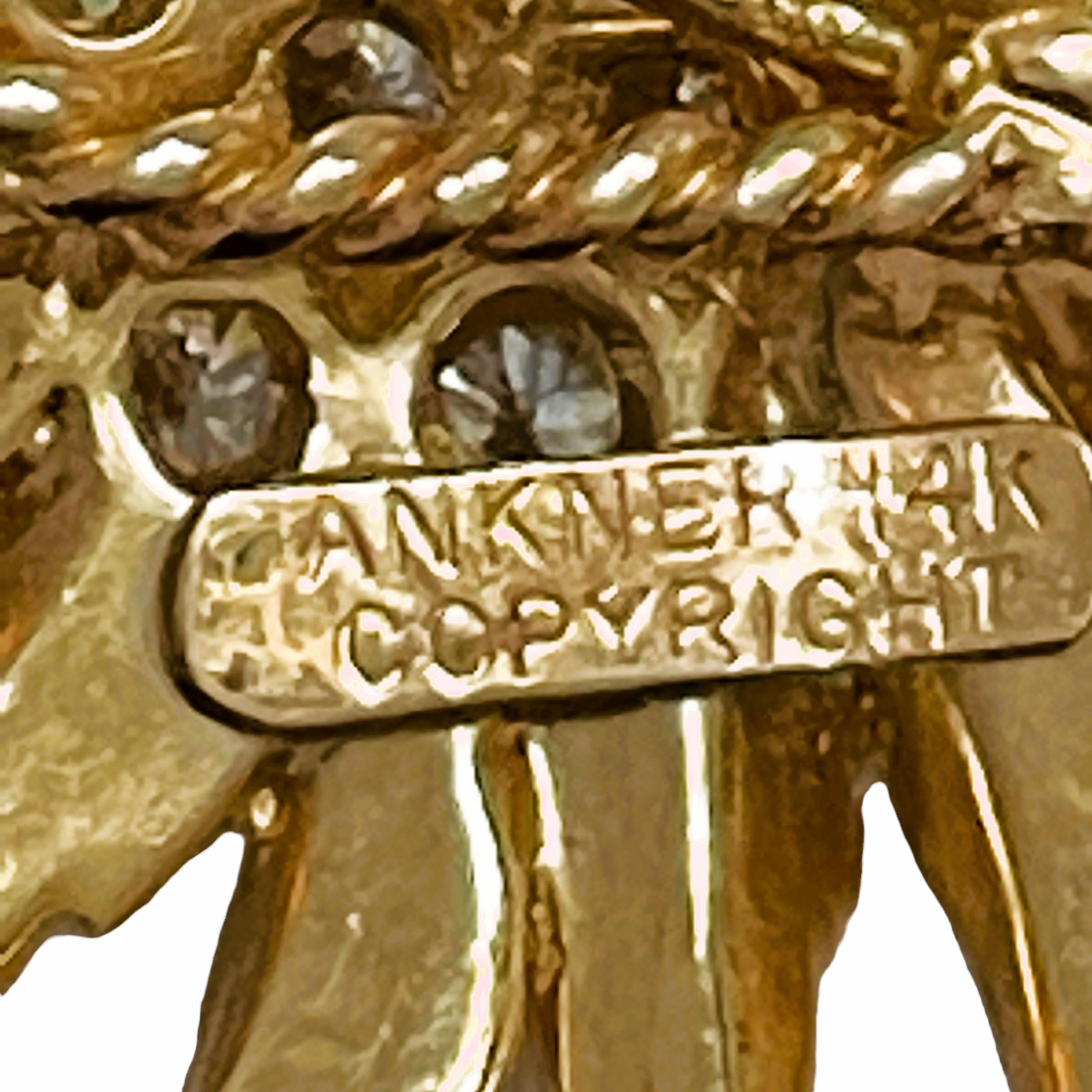 Vintage Henry Dankner & Sons 14k Yellow Gold & Diamond Earrings  3