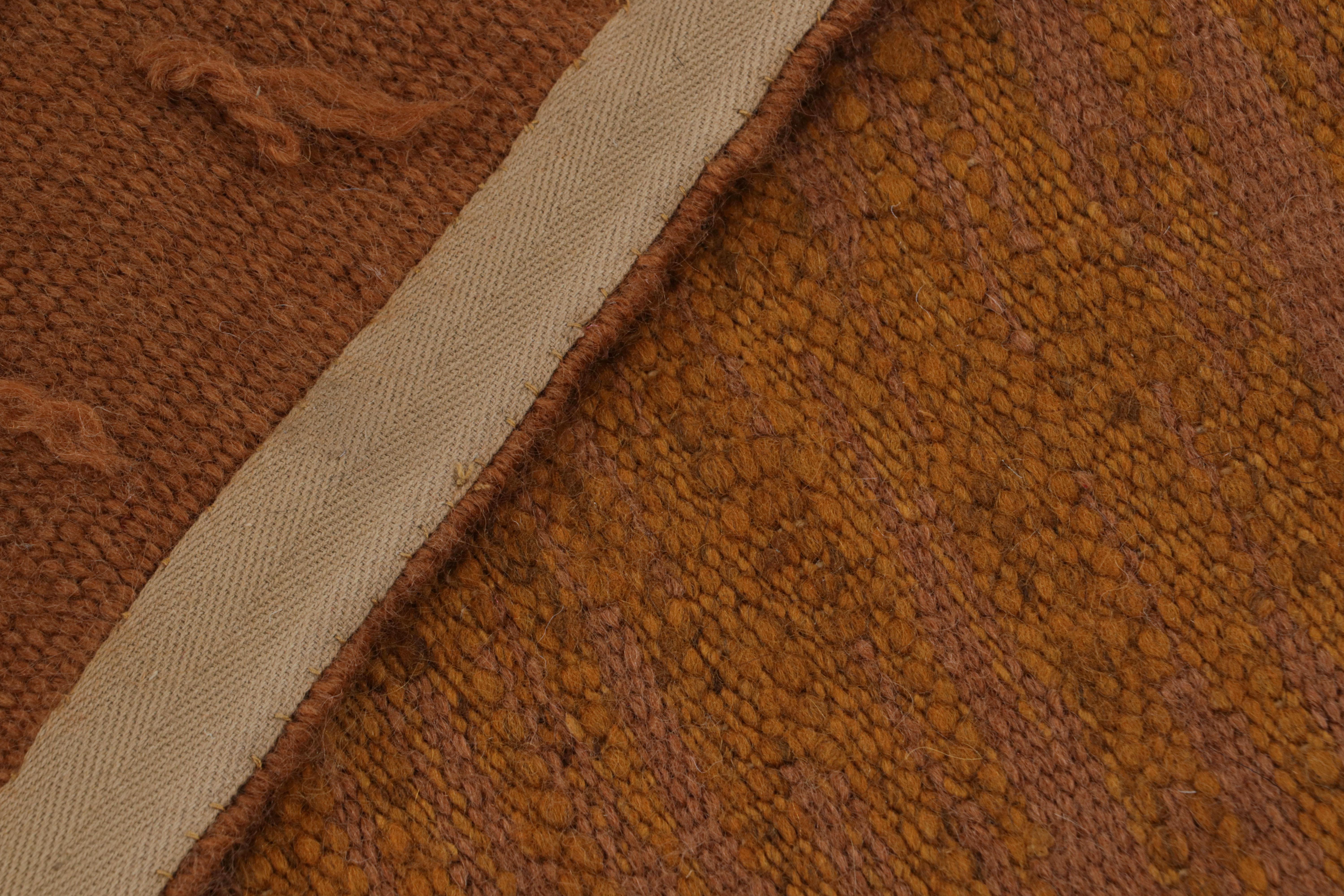 Mid-20th Century Vintage Henry Easterwood Runner, Brown with Abstract Florals - Rug & Kilim For Sale