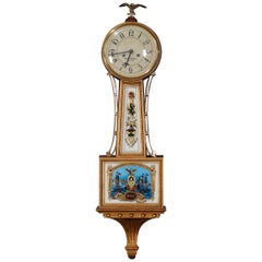 Vintage Henry Ford Museum Reproduction of Aaron Willard Mahogany Banjo Clock