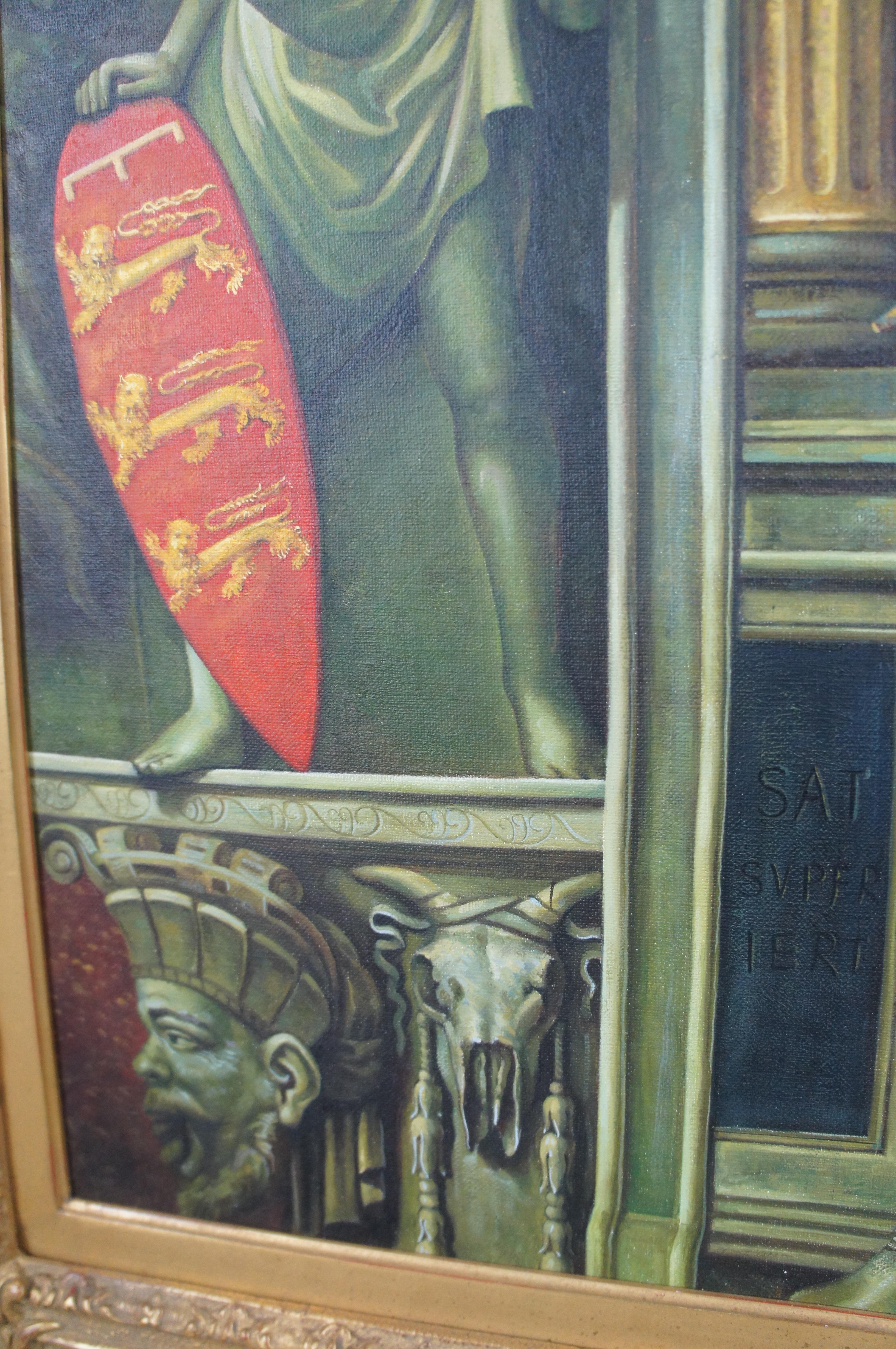 Vintage Henry Howard Earl of Surrey Portrait Gullim Scrotes Oil Painting Framed 4