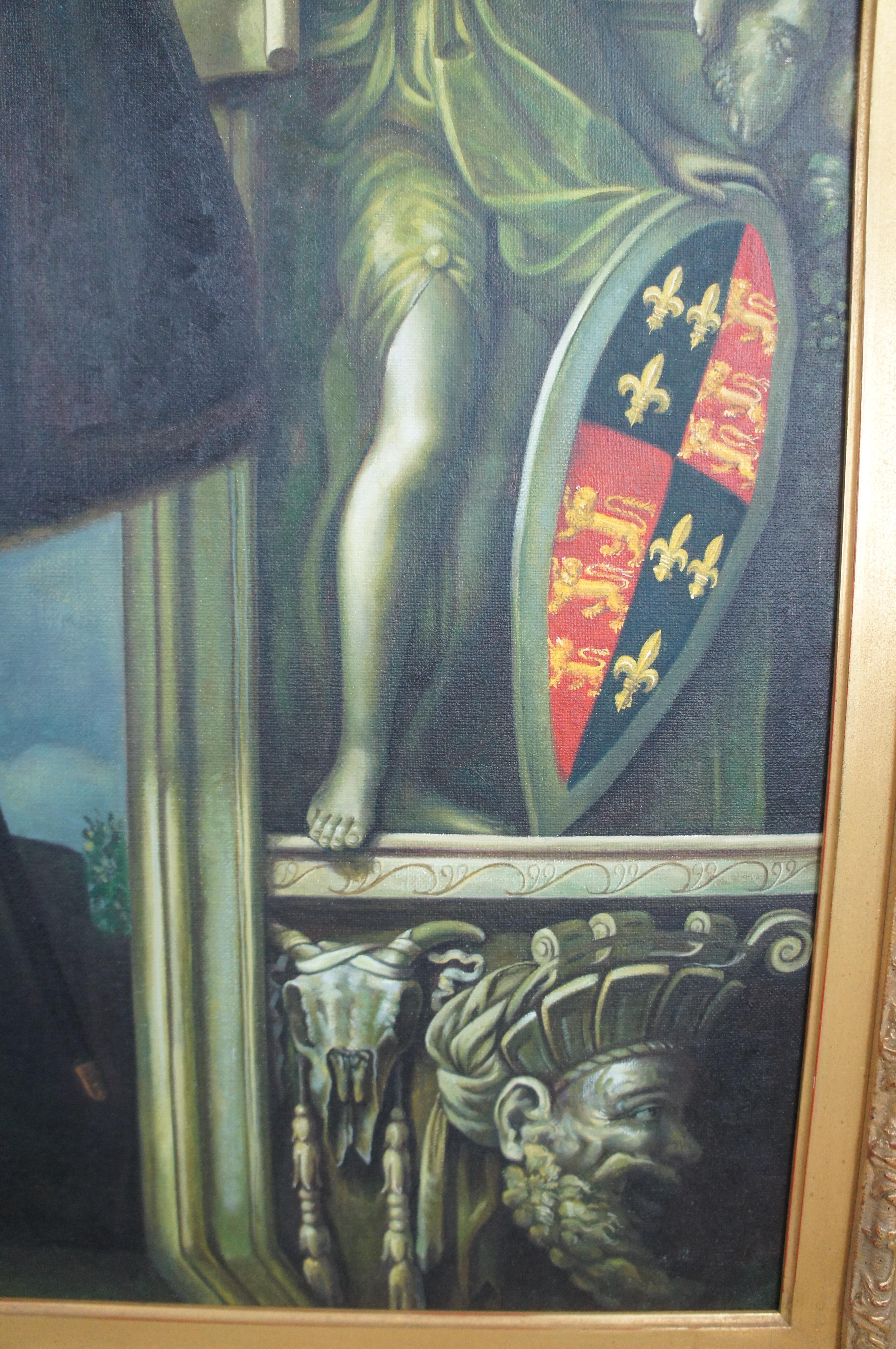 Vintage Henry Howard Earl of Surrey Portrait Gullim Scrotes Oil Painting Framed 1