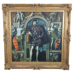 Vintage Henry Howard Earl of Surrey Portrait Gullim Scrotes Oil Painting Framed