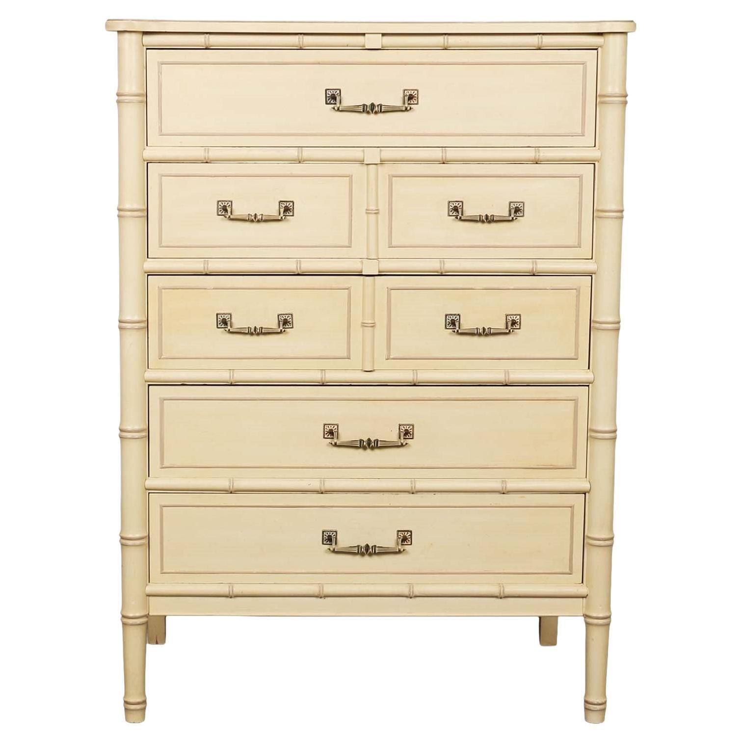 Vintage Henry Link Bamboo Highboy Tall Dresser