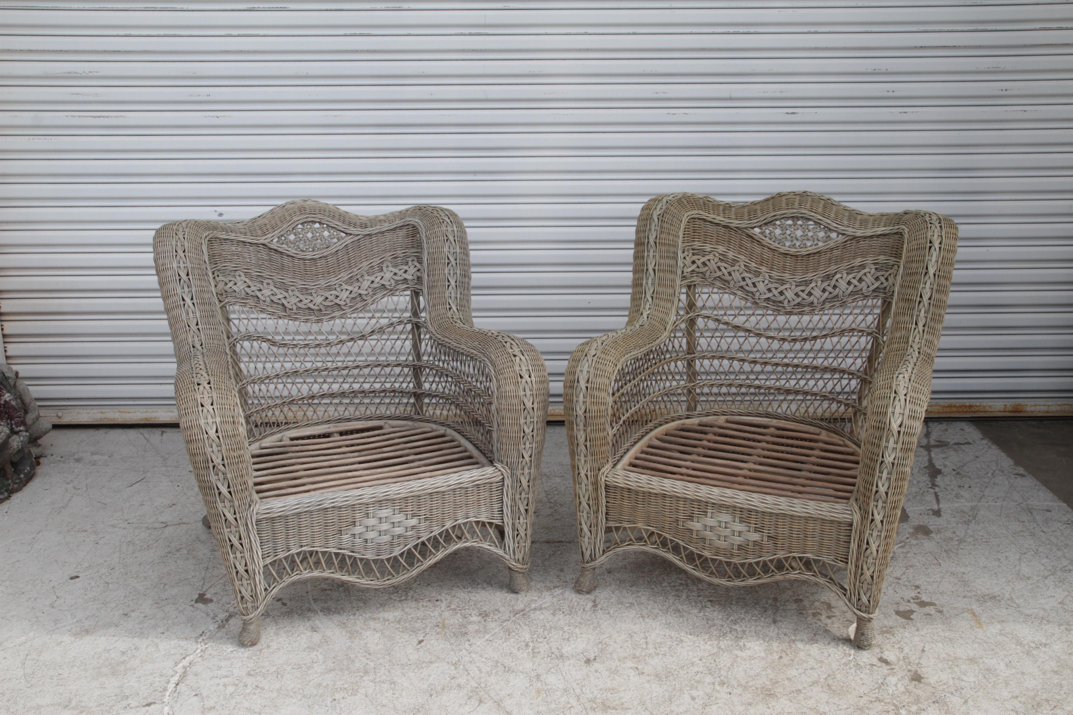 Sillas de salón de mimbre estilo Henry Link vintage (Juego de 3) en Bueno estado para la venta en Pasadena, TX