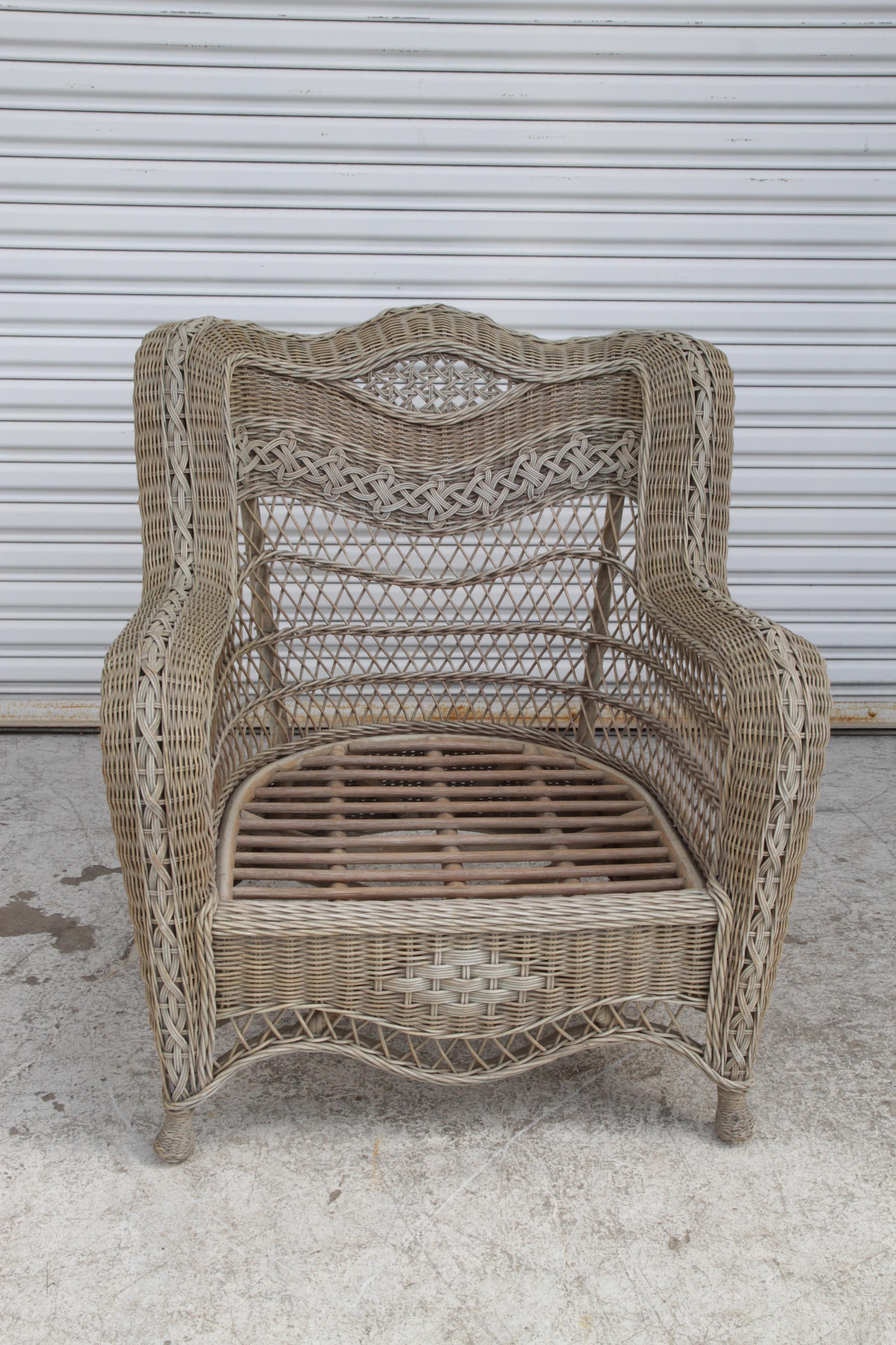 Sillas de salón de mimbre estilo Henry Link vintage (Juego de 3) Mimbre en venta