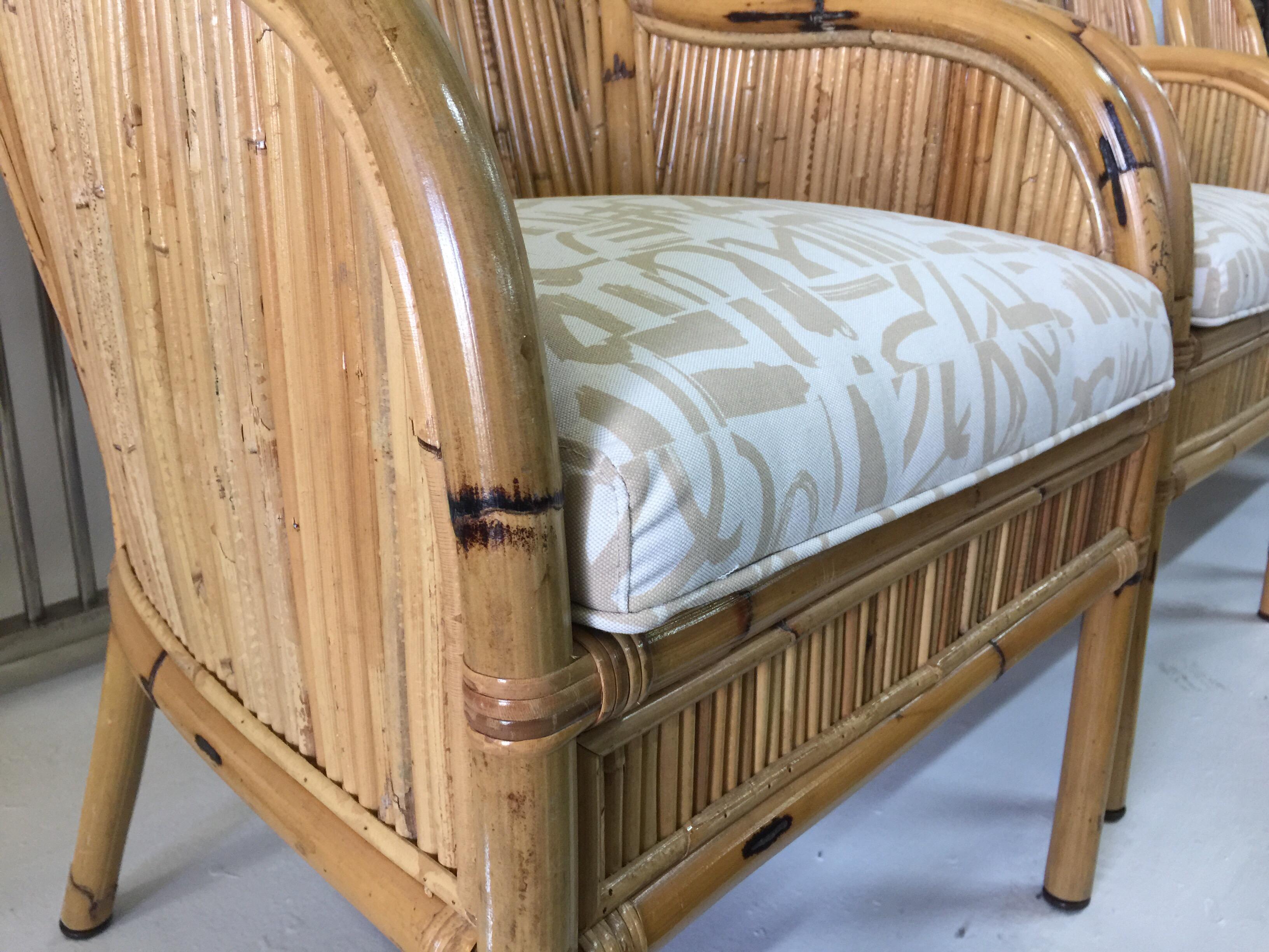 Vintage Henry Olko Set of 4 Bamboo Chairs For Sale 3