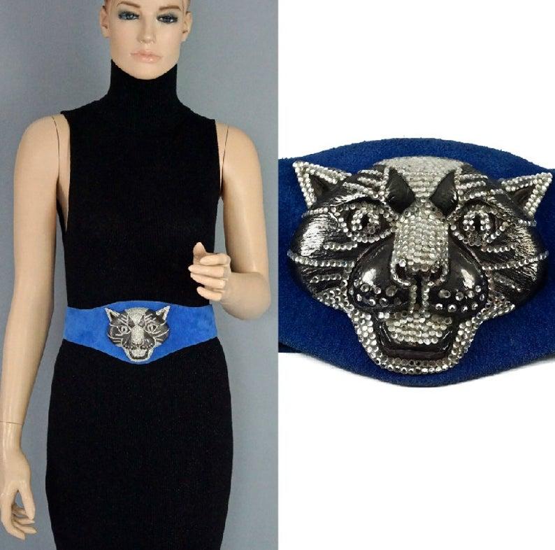 leopard wide belt