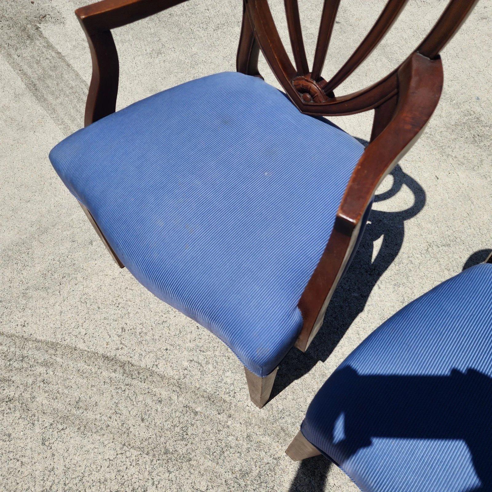 Vintage Hepplewhite Dining Chairs Set of 6 For Sale 11
