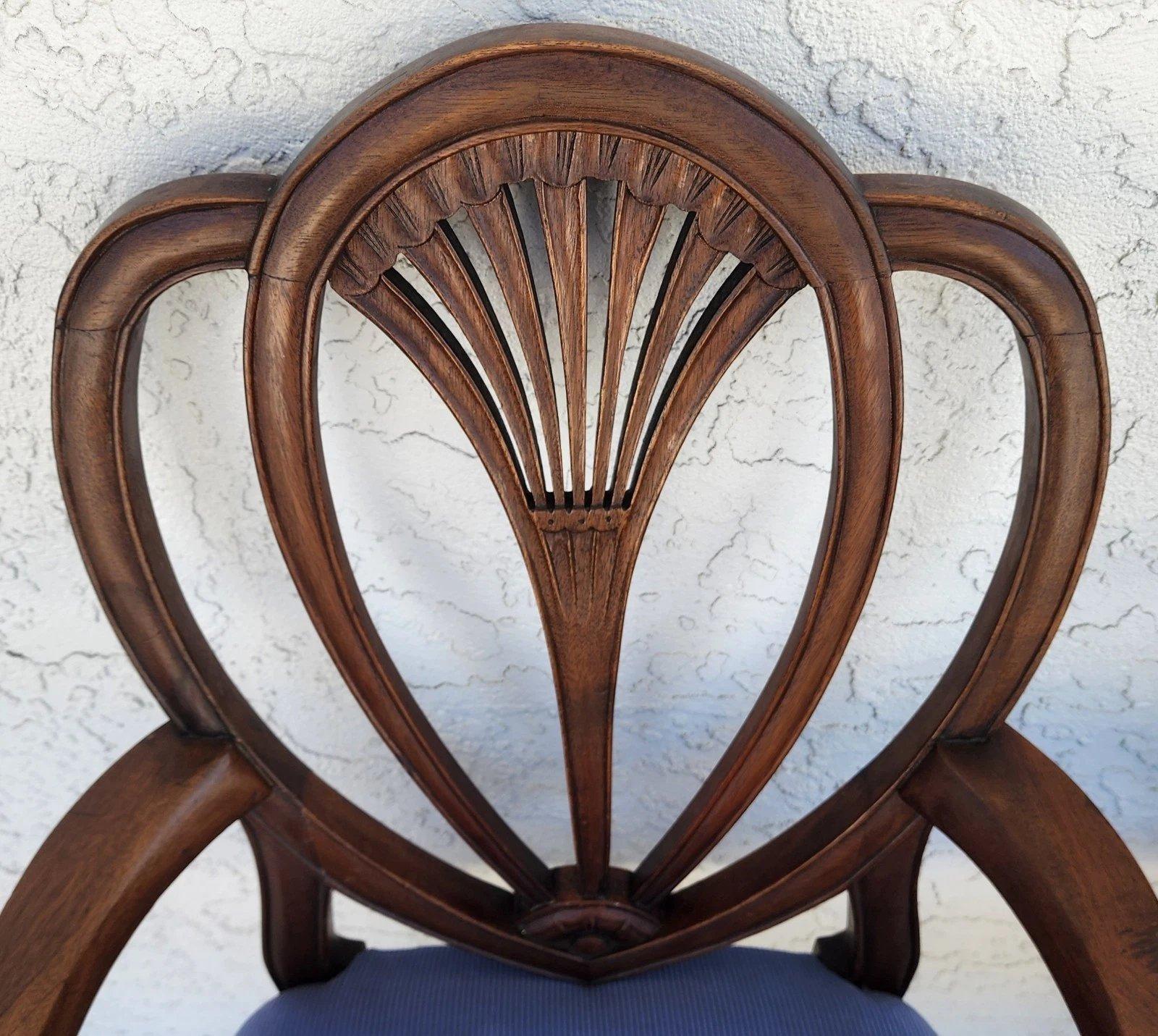 20th Century Vintage Hepplewhite Dining Chairs Set of 6 For Sale