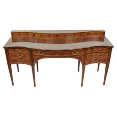 Vintage Hepplewhite Sheraton Mahogany Serpentine Buffet Sideboard attr. Baker