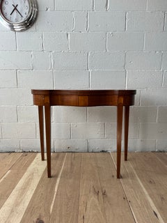 Vintage Hepplewhite-Style Inlaid Mahogany Flip Top Game Card Table