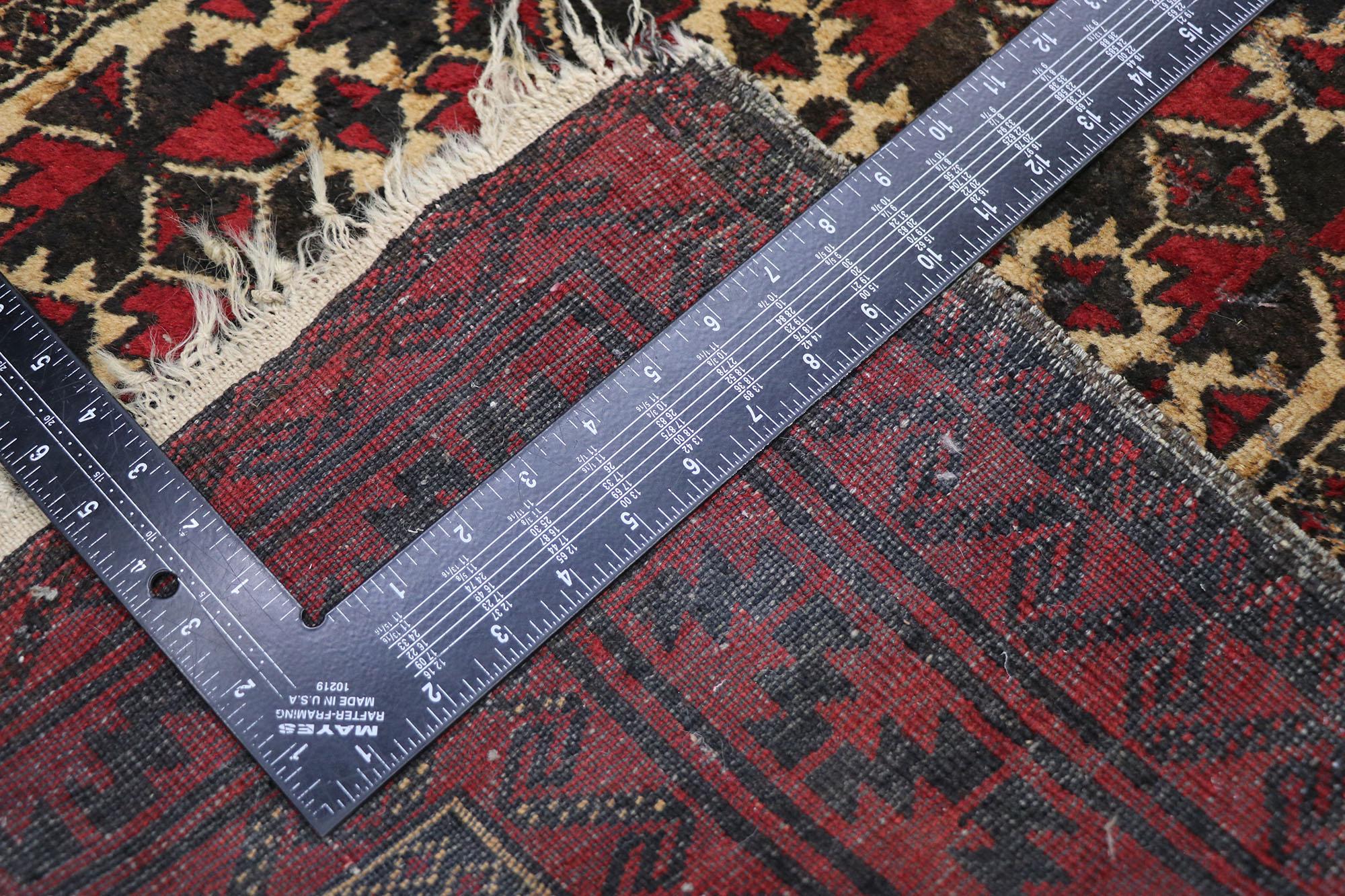 Rustic Vintage Herat Persian Baluch Prayer Rug For Sale