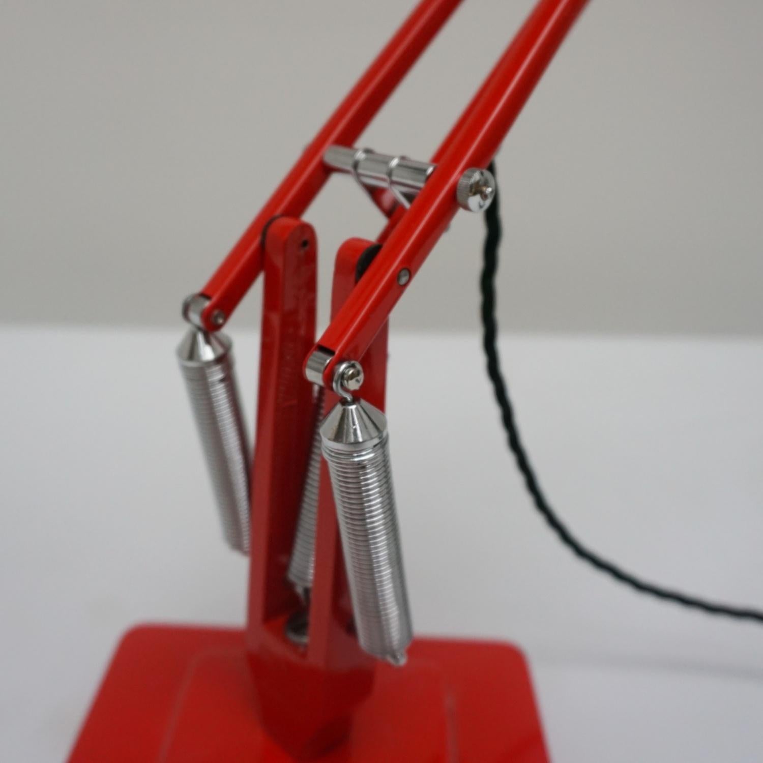 English Vintage Herbert Terry & Sons Repainted Red Anglepoise Desk Lamp