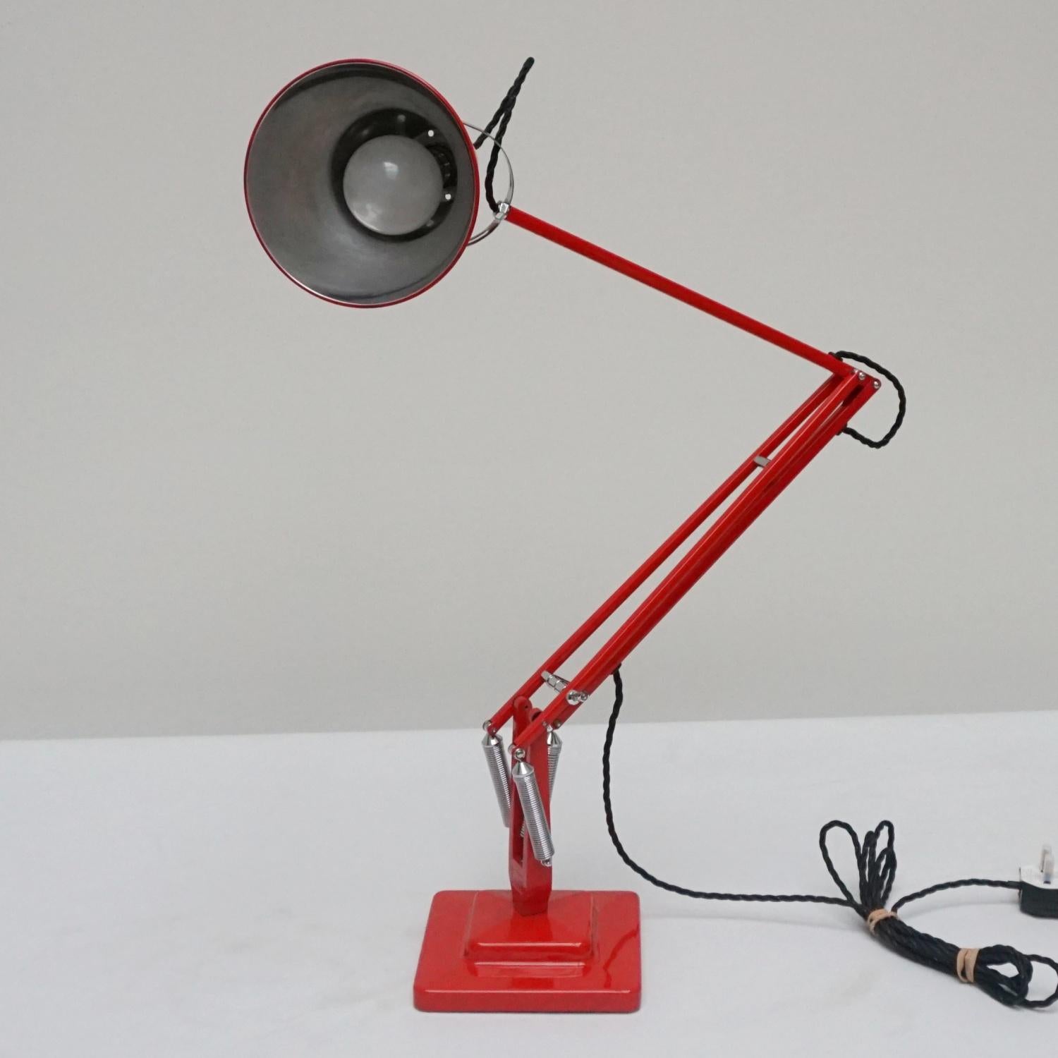Chrome Vintage Herbert Terry & Sons Repainted Red Anglepoise Desk Lamp