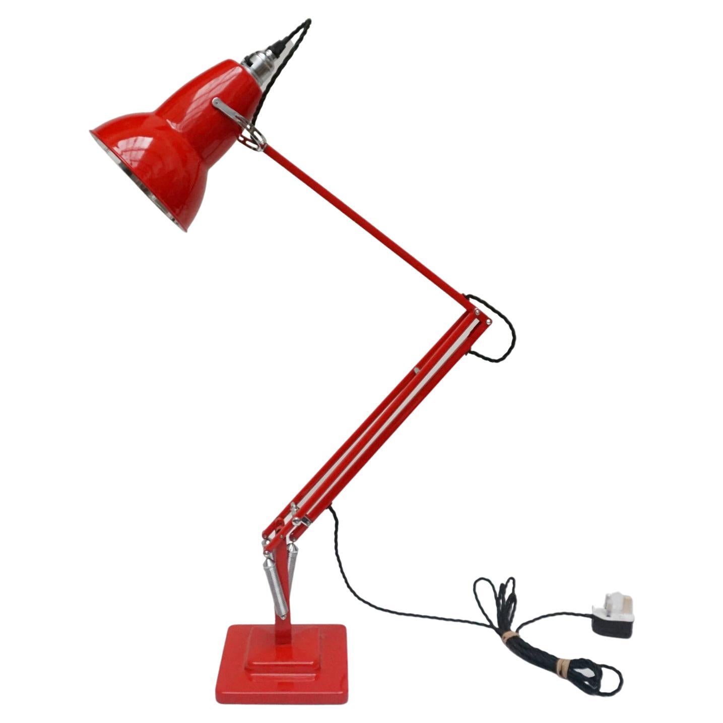 Vintage Herbert Terry & Sons Repainted Red Anglepoise Desk Lamp