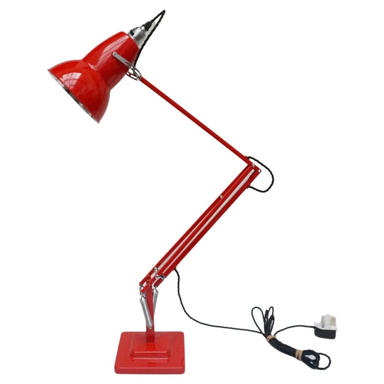 Vintage Herbert Terry and Sons Repainted Red Anglepoise Desk Lamp For