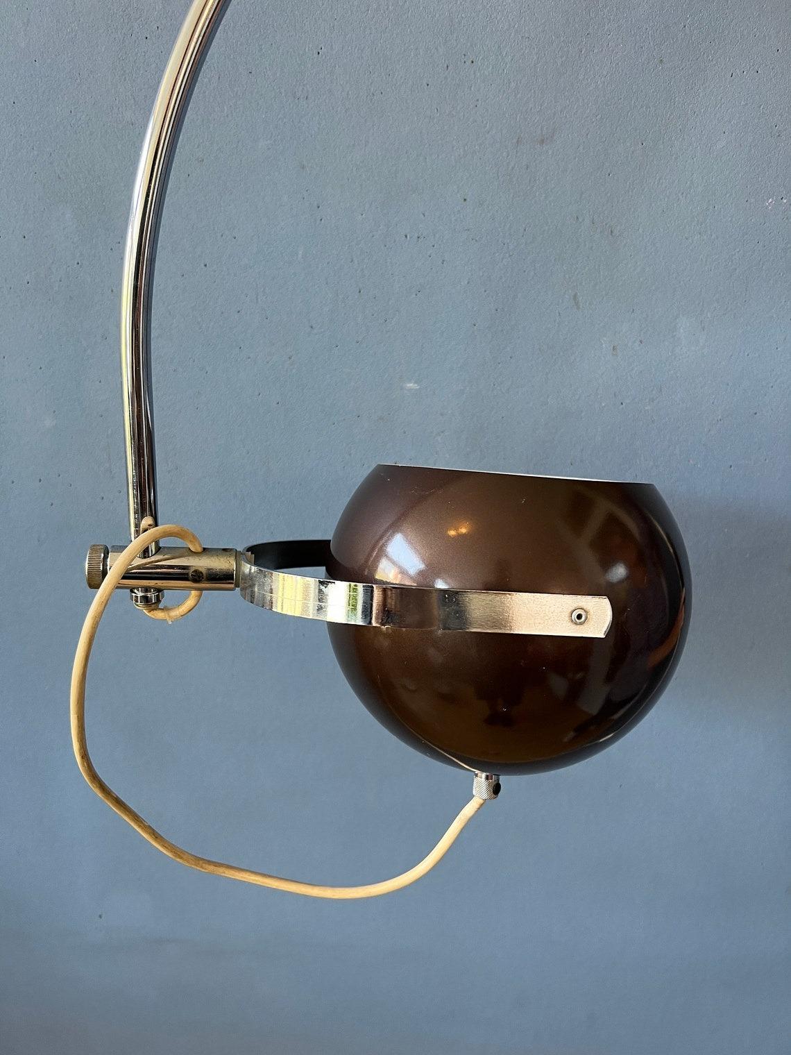 Vintage Herda Eyeball Space Age Chrome Wall Arc Lamp Light, 1970s  For Sale 3