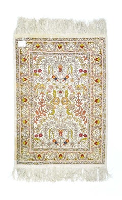 Extremely Fine Turkish Silk Hereke Rug 1'6'' x 2'5''