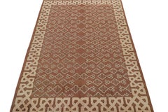 Vintage Hereke Rug in Brown with Beige Geometric Pattern by Rug & Kilim