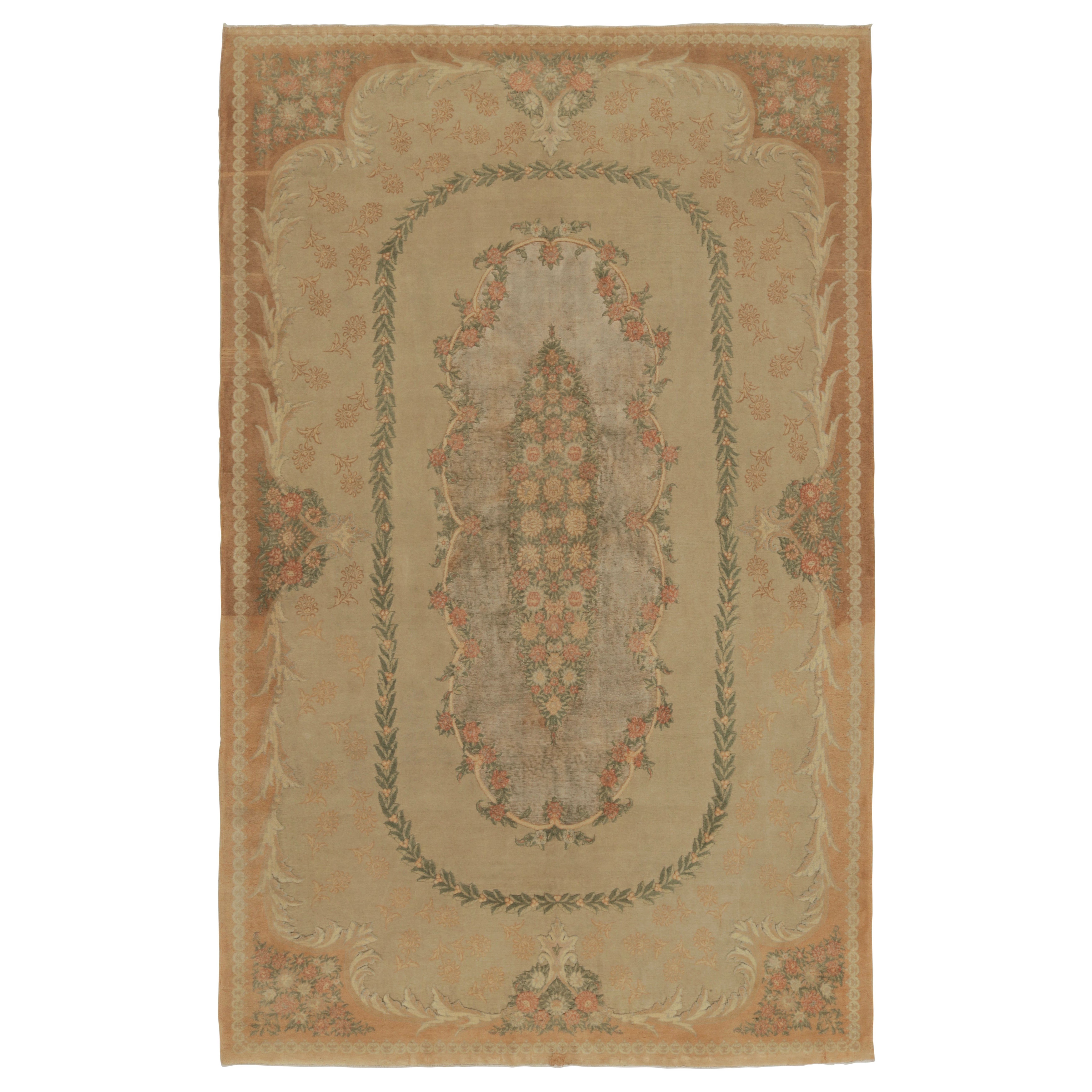 Vintage Hereke Teppich in Gold mit floralen Medaillons und Mustern - Rug
Kilim