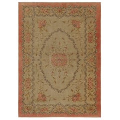 Vintage Hereke-Teppiche in Beige mit Medaillons und Blumenmuster von Rug & Kilim