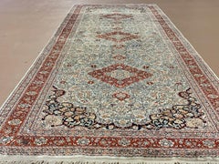 Vintage Hereke Turkey Silk Runner Rug, circa 1950s