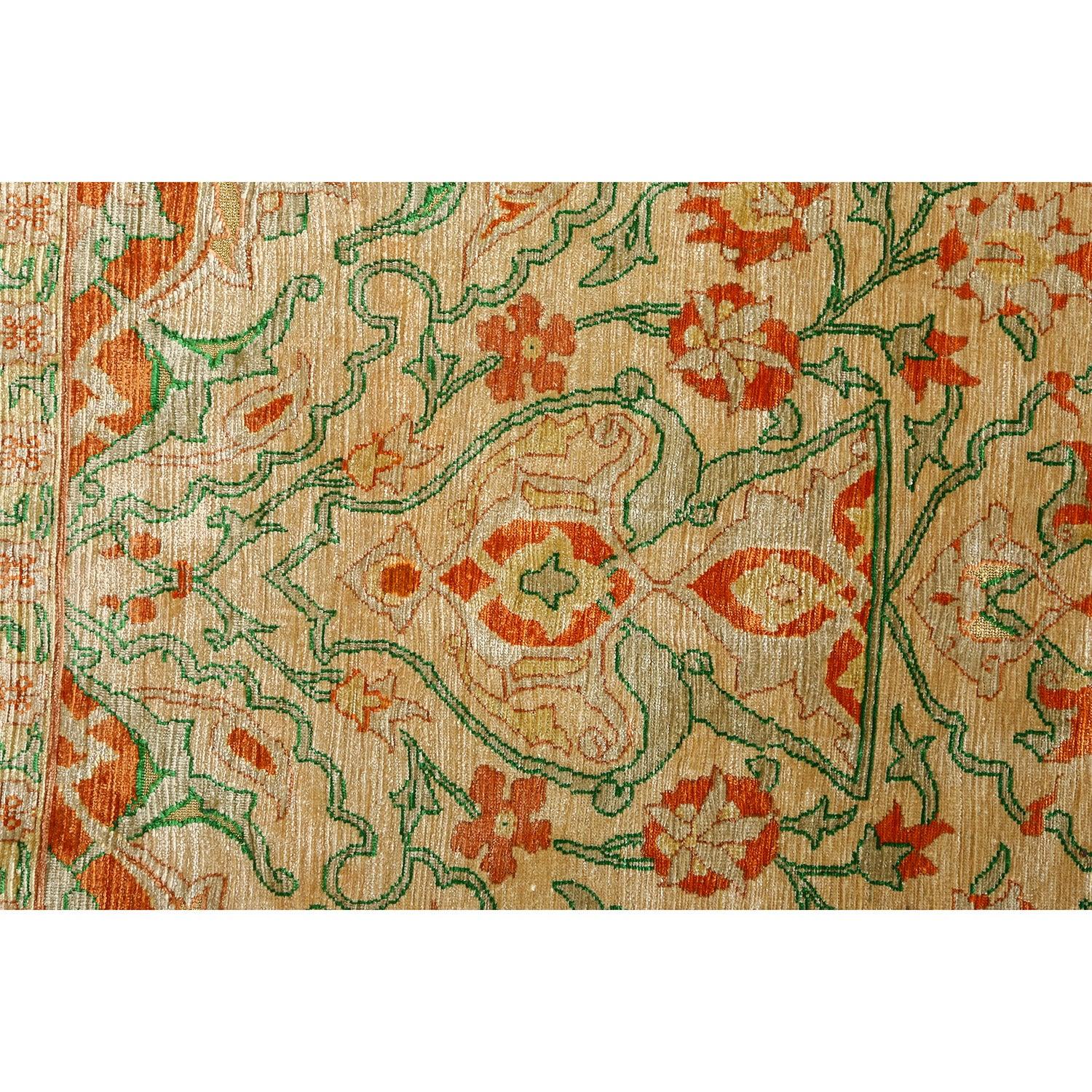 Alfombra Herekeh Vintage de Seda Pura - Tamaño: 4'5x3'4 Anudado a mano en venta