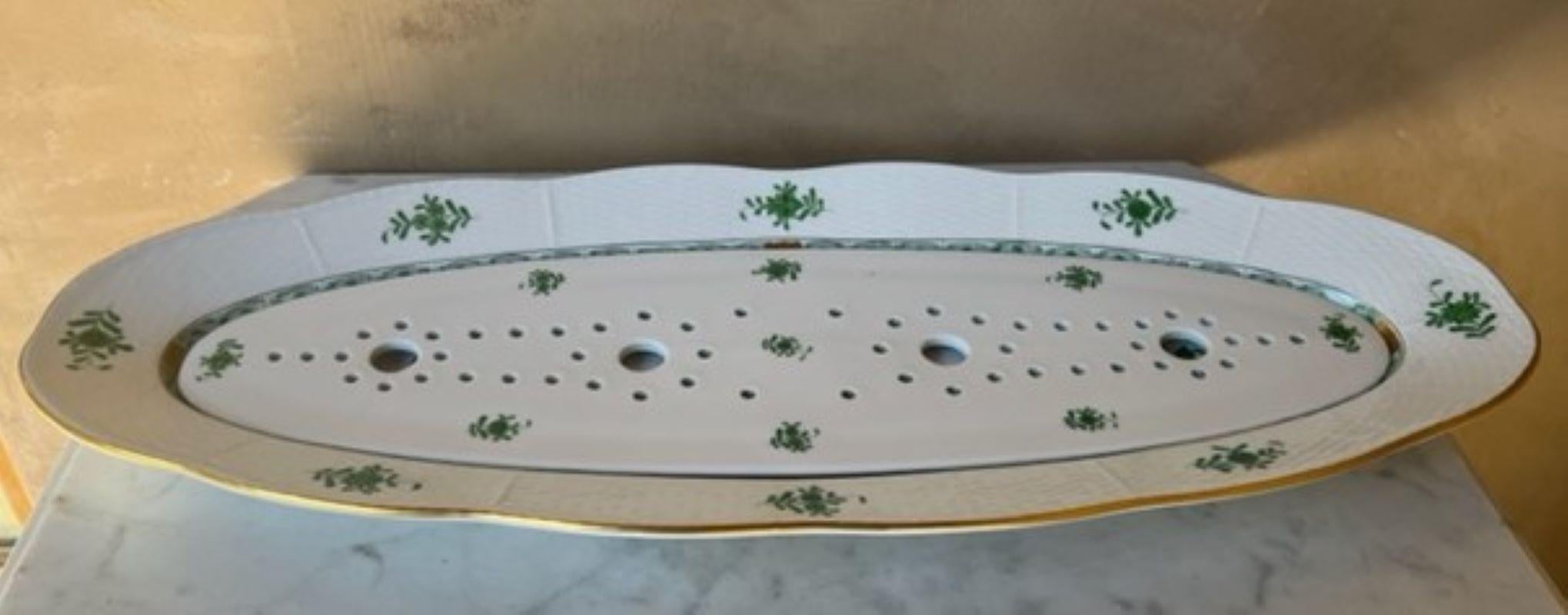 Vintage Herend Fish Platter With Strainer, C. 1960's 4