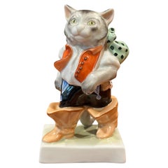 Vintage Herend Hungary Hand-Painted "Puss in Boots" Figurine