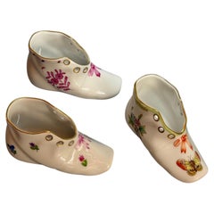 Vintage Herend Porcelain Baby Shoes Figurine, Hand-Painted, 1950