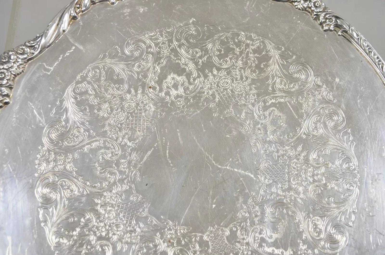 Vintage Heritage 1847 Rogers Bros. 9426 Plato redondo plateado Bandeja Chapado en plata en venta