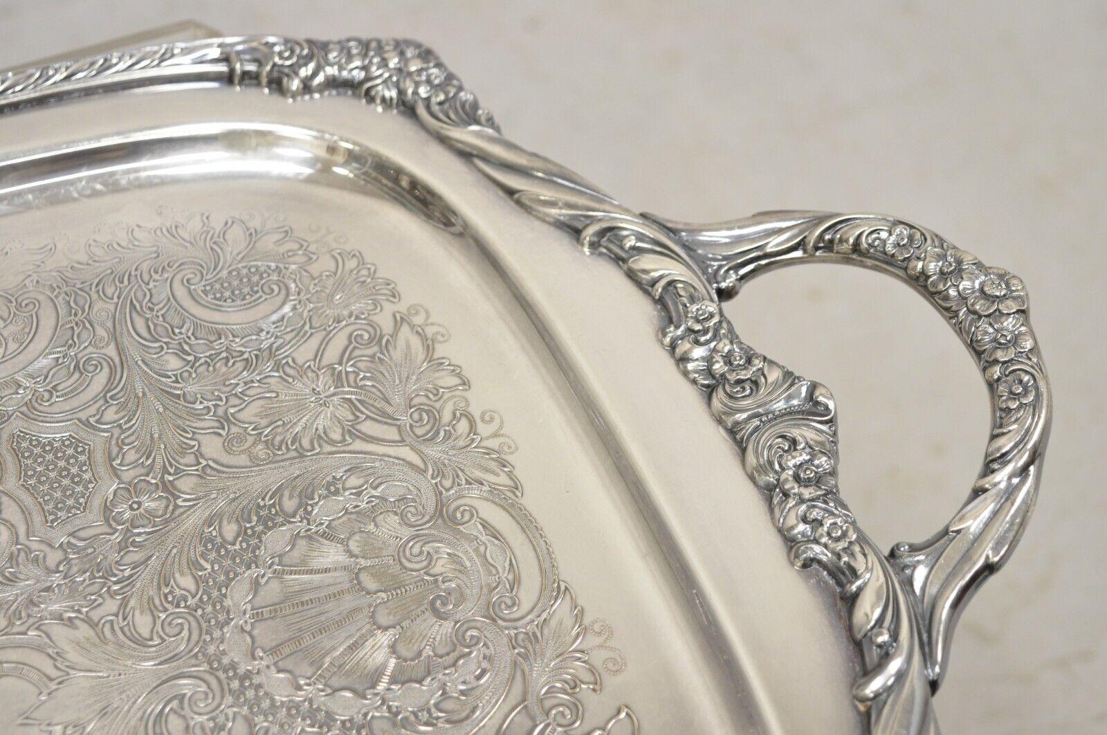 Vintage Heritage 1847 Rogers Bros 9498 Silver Plated Serving Platter Tray For Sale 6