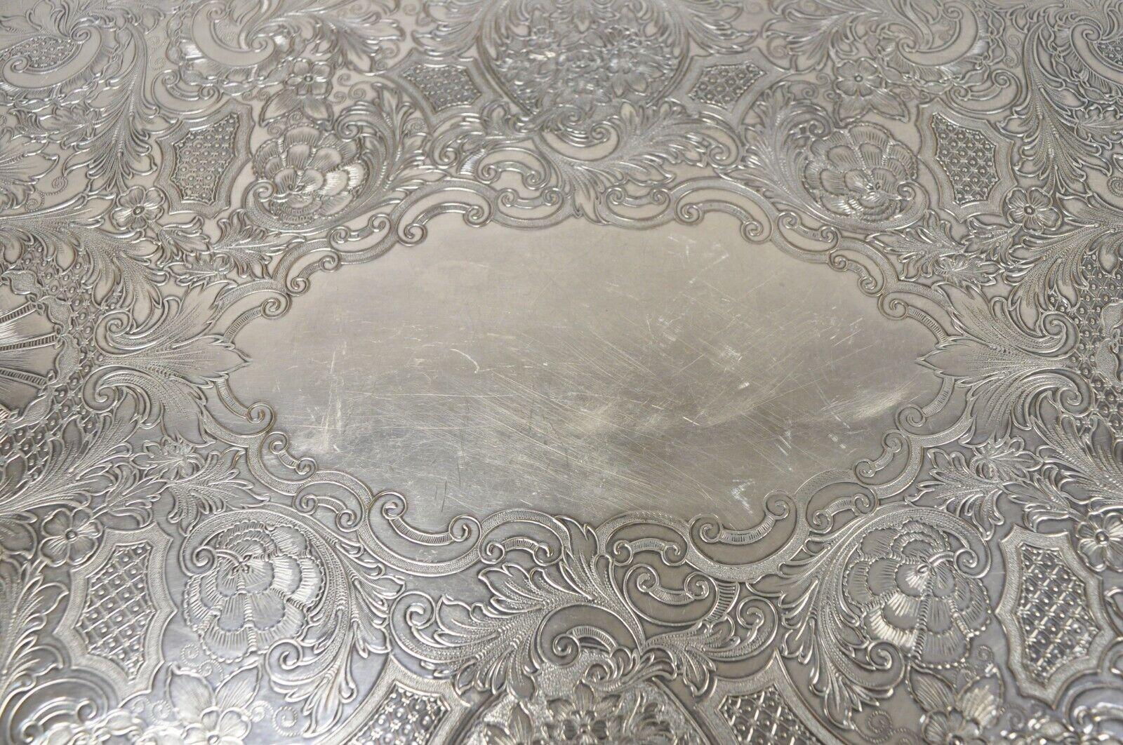 Vintage Heritage 1847 Rogers Bros 9498 Silver Plated Serving Platter Tray For Sale 1