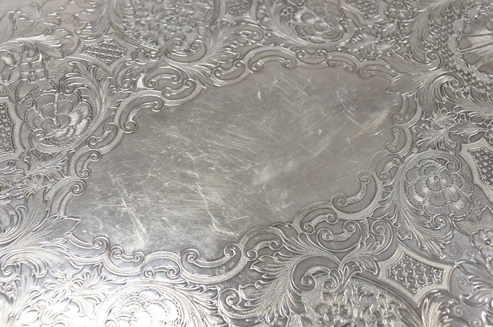 Vintage Heritage 1847 Rogers Bros 9498 Silver Plated Serving Platter Tray For Sale 2
